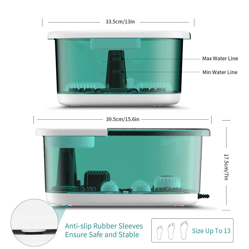 তাপ এবং চারটি বড় ম্যাসেজ রোলার সহ MM-20A-3 ফুট স্পা বাথ ম্যাসাজার