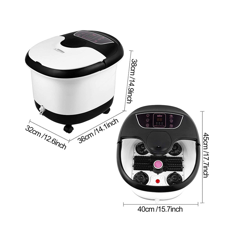 MM-18C স্বয়ংক্রিয় ফুট স্পা বাথ ম্যাসাজার 8pcs ম্যাসেজ রোলার এবং পিউমিস স্টোন সহ