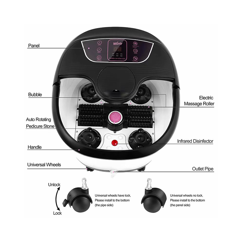 MM-18C স্বয়ংক্রিয় ফুট স্পা বাথ ম্যাসাজার 8pcs ম্যাসেজ রোলার এবং পিউমিস স্টোন সহ